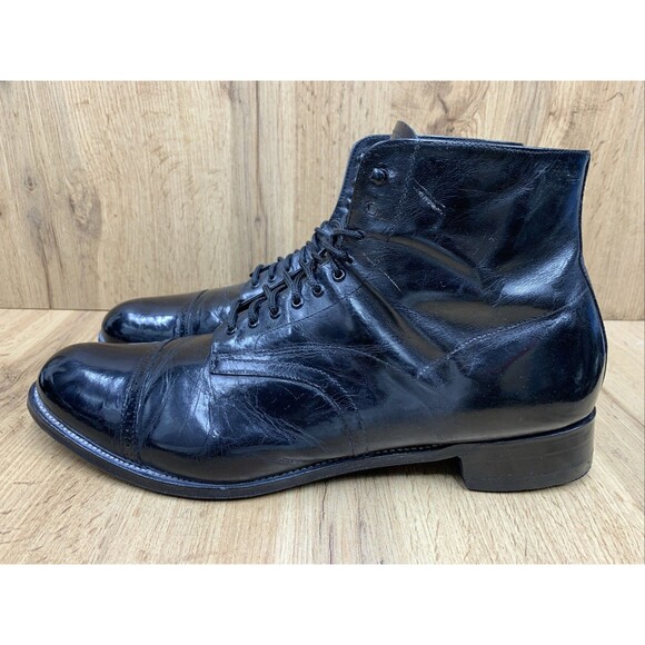 Stacy Adams Men\'s Size 15D Black Leather Cap Toe Lace Up Dress Boots Made Brazil main image 11